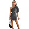 AX Paris Womens/Ladies Sparkle Polyester Draped One Sleeve Mini Dress