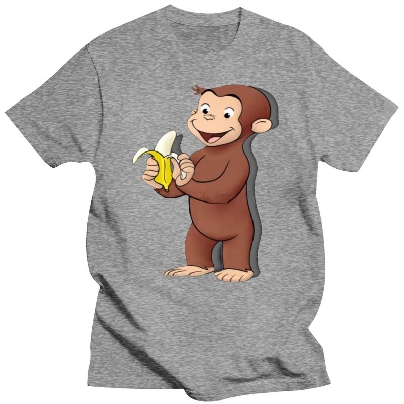 Curious George T Shirt Curious George T-Shirt 100 Cotton Classic Tee Shirt Fun Short Sleeves Plus size  Printed Male Tshirt