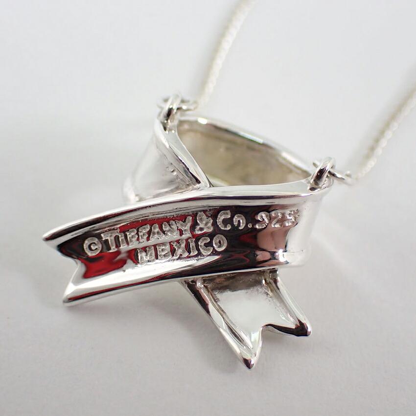 [Used] TIFFANY/Tiffany 925 ribbon necklace/pendant [g372-33]