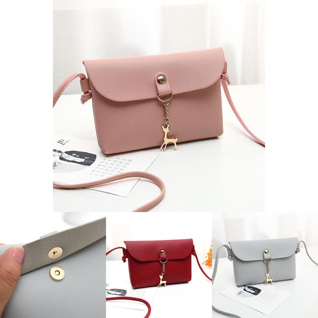 Elegant Women's Shoulder Bag Pu Leather Solid Messenger Crossbody Handbags Purse Fashion