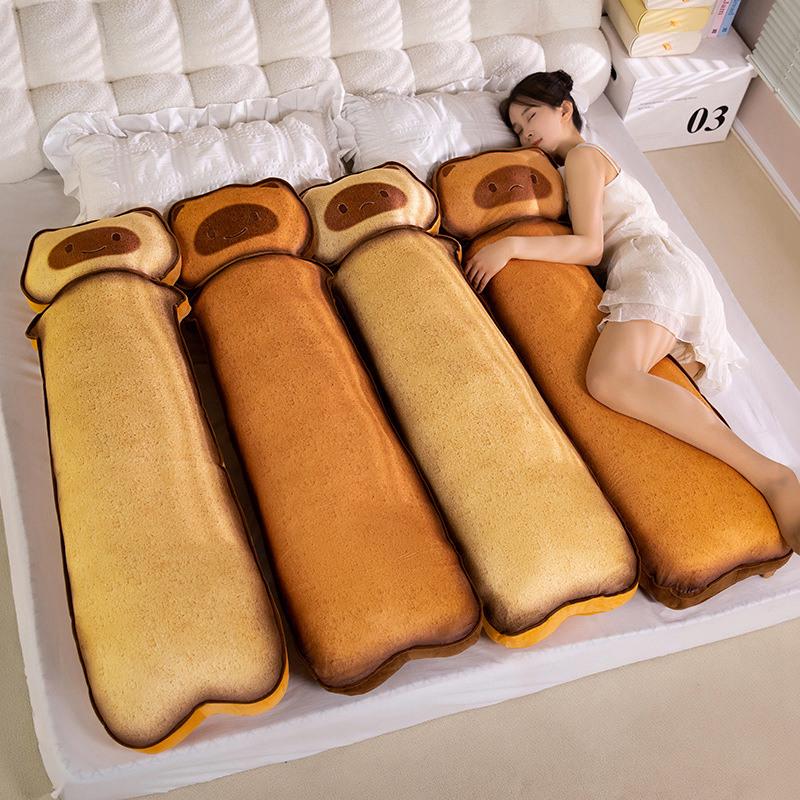 90-110cm New Stuffed Long Pillow Cute Cartoon Toast Cat Shape Plush Toys Cushion for Sofa Chair Home Decoration Long Pillow Gift