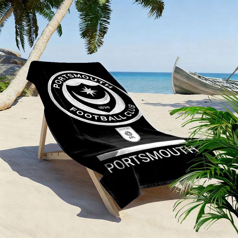Portsmouth F.C Beach Towel, Large Soft Quick Dry Towel for Beach Camping Swimming