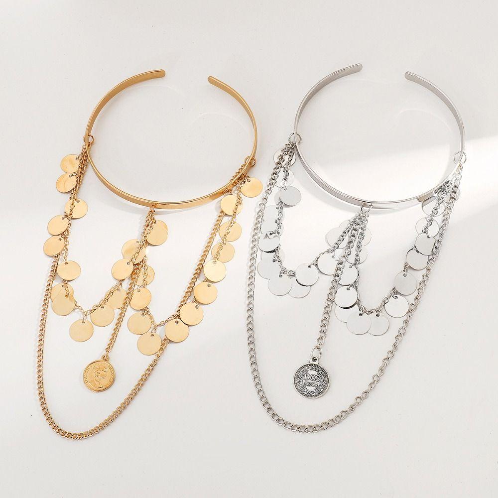 Pearl Upper Arm Bangles Adjustable Open Cuff Bracelet Fashion Tassel Arm Chain  Party