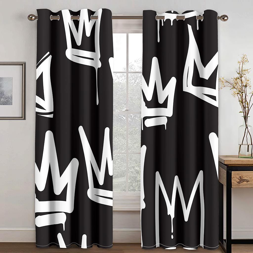 2panels Pink Queen King CrownCurtains Blinds Window Treatment for  Kids Girls' Bedroom Office Kitchen Living Room Grommet Top