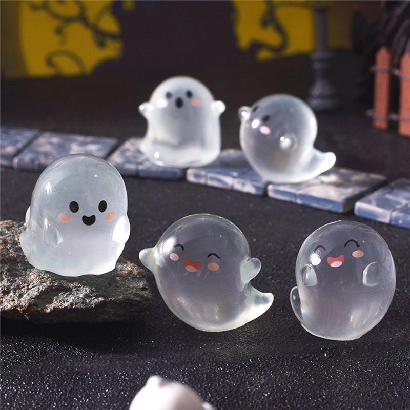 ABJI-Party Gift Decor 6 PCS Luminous Mini Figures Halloween Ghost Devil Ornaments Home Horror Props