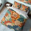 Colorful Japanese Chrysanthemum Duvet Cover Flower Quilt Cover, Cotton Bedding Set Teens Bedroom Blanket Cover, Vintage Floral Bed Cover