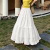 ZANZEA Women Elegant Lace Splice Casual Elastic Waist Loose Long Skirts