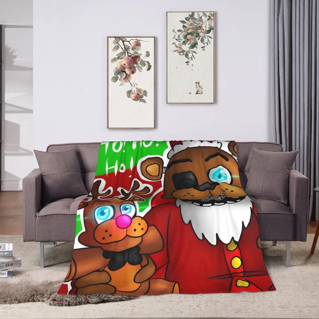 Freddys Springtrap Fleecedecke Winter Warm Atmungsaktiv Überwurf für Zuhause Schlafzimmer Bettüberwurf FNAF Spiel Fan Geschenk