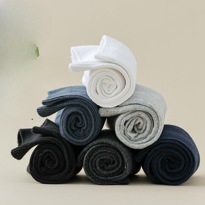Double-needle Socks, Mid-calf Socks, Men's Cotton Trendy Long Socks, Autumn and Winter Styles, Pile Socks, Casual