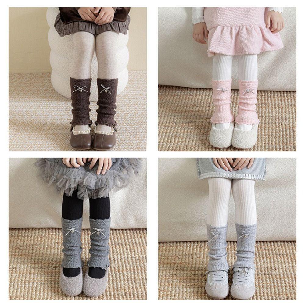 Bow Decor Kids Sock Cuffs Elastic Slouch Socks Fashion Calf Socks Outdoor