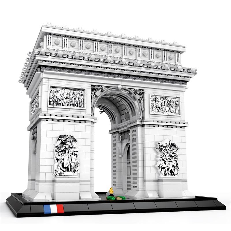 Non-Toxic 3381Pcs Arc De Triomphe Model Building Blocks Paris Landmark Building Bricks Desktop Decoration Diy Toys For Kids Holiday Gifts