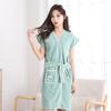 Soft Coral Fleece Casual Bathrobe Absorbent Pineapple Grid Tied Bath Towel Women's Bath Skirt