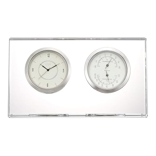 NARUMI Glassworks Breeze Clear Thermo Clock, 9.5cm Tall, GW1000-11058
