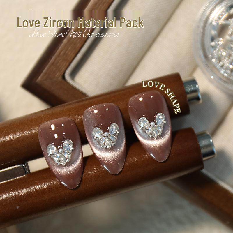 

Heart Teardrop Rhinestones Nail Art Pack: Shiny Flat-Bottom Decor