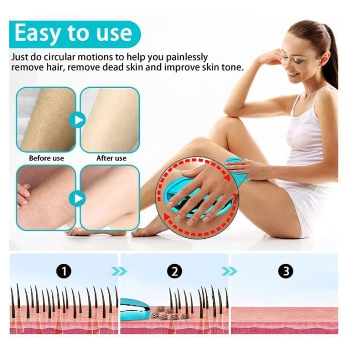 Gomme Epilatoire, Gomme Depilatoire Femme Indolore, Gomme Cristal éPilation Lavable, Outil D'éPilation Portable Nano Cristal Hair