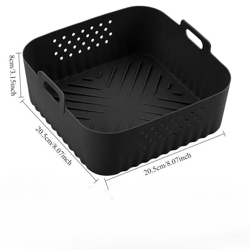 

Single Pack Silicone Air Fryer Liner, Reusable Non-Stick Square Mat for Oven Baking, Dishwasher Safe
