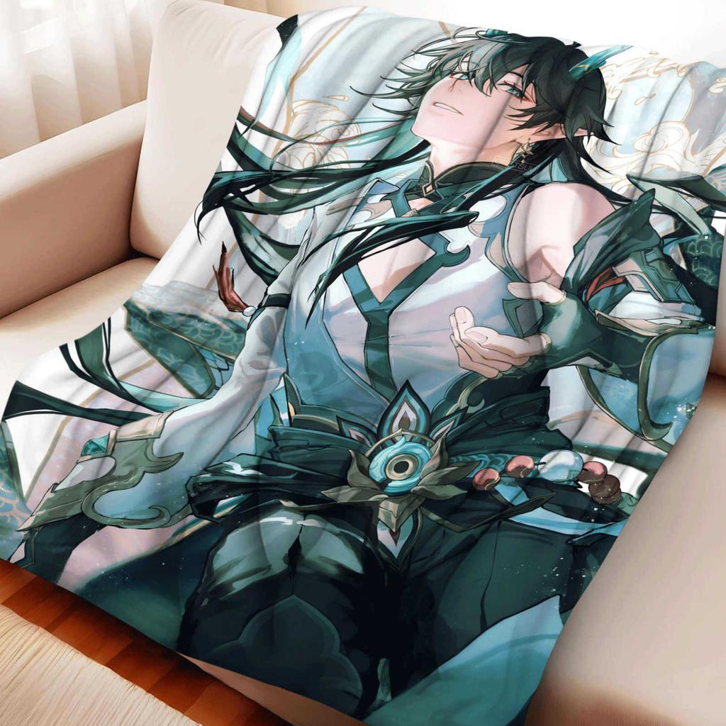 Cartoon Honkai: Star Rail Dan Heng Flannel Blanket Cover Warmth Soft Anime Nap Blanket Multifunctional Decor Universal Blankets