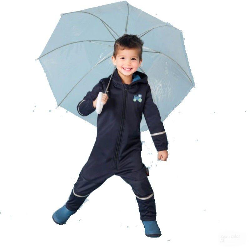 Outdoor Windproof Soft Shell Children's Jump Suit Boys and Girls Jumpsuit Romper Fleece-lined Heattech Waterproof Export