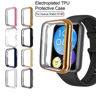 Husă placată cu TPU pentru husă Huawei Watch Fit 2 Protector de ecran cu bară de protecție universală pentru ceas pentru Huawei Watch Fit/Fit2 C