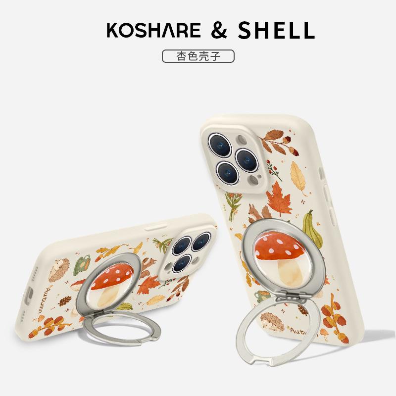 Autumn Animal is suitable for iPhone 16 cases, iPhone 14 Pro, liquid silicone 15, magnetic stand 13, full coverage iPhone 17