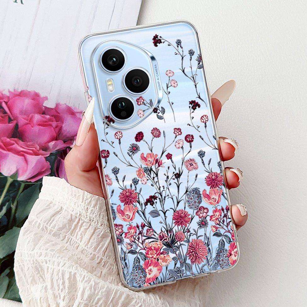 Clear For Honor 400 Pro Case DNP-NX9 Cute Cartoon Cat Fashion Flower Funny Painted Soft Bumper For Honor 400Pro Back Cover Funda