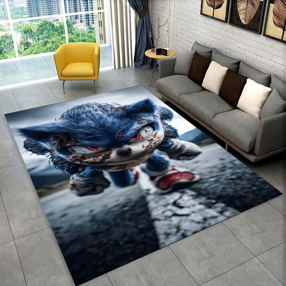 3D S-Sonics Game Cartoon Rug Carpet for Living Room Bedroom Decor,kids Play Non-slip Decoration for Sofa Doormat Christmas Gift