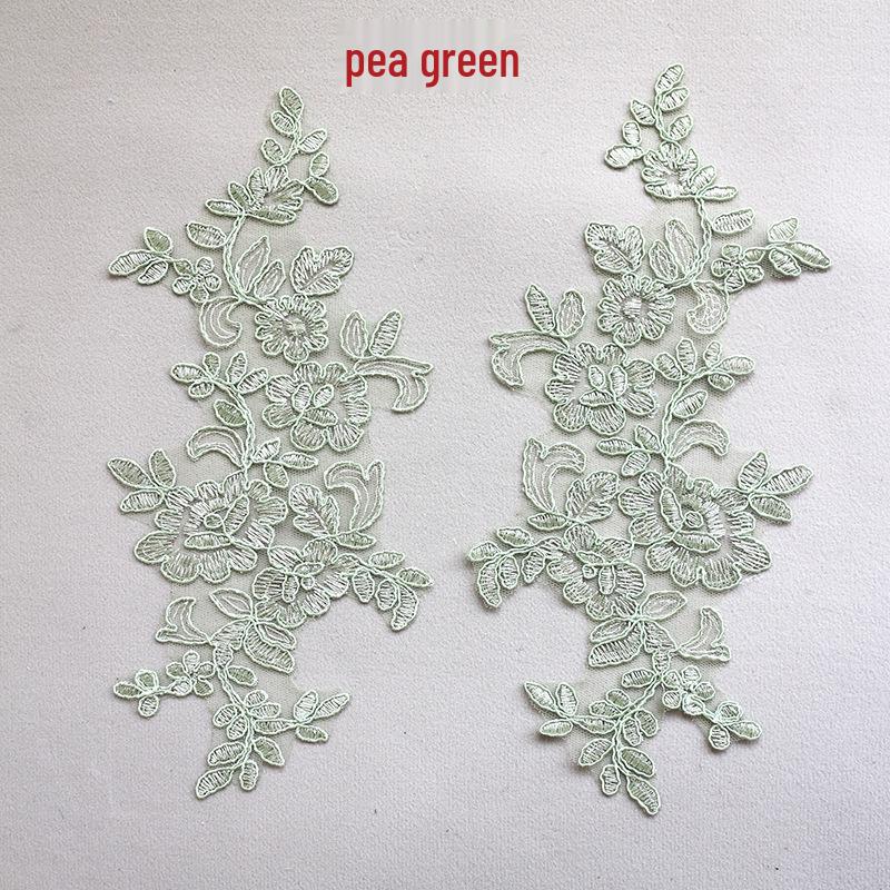 

Свадебная накладка для волос из красного, белого и черного цветочного кружева