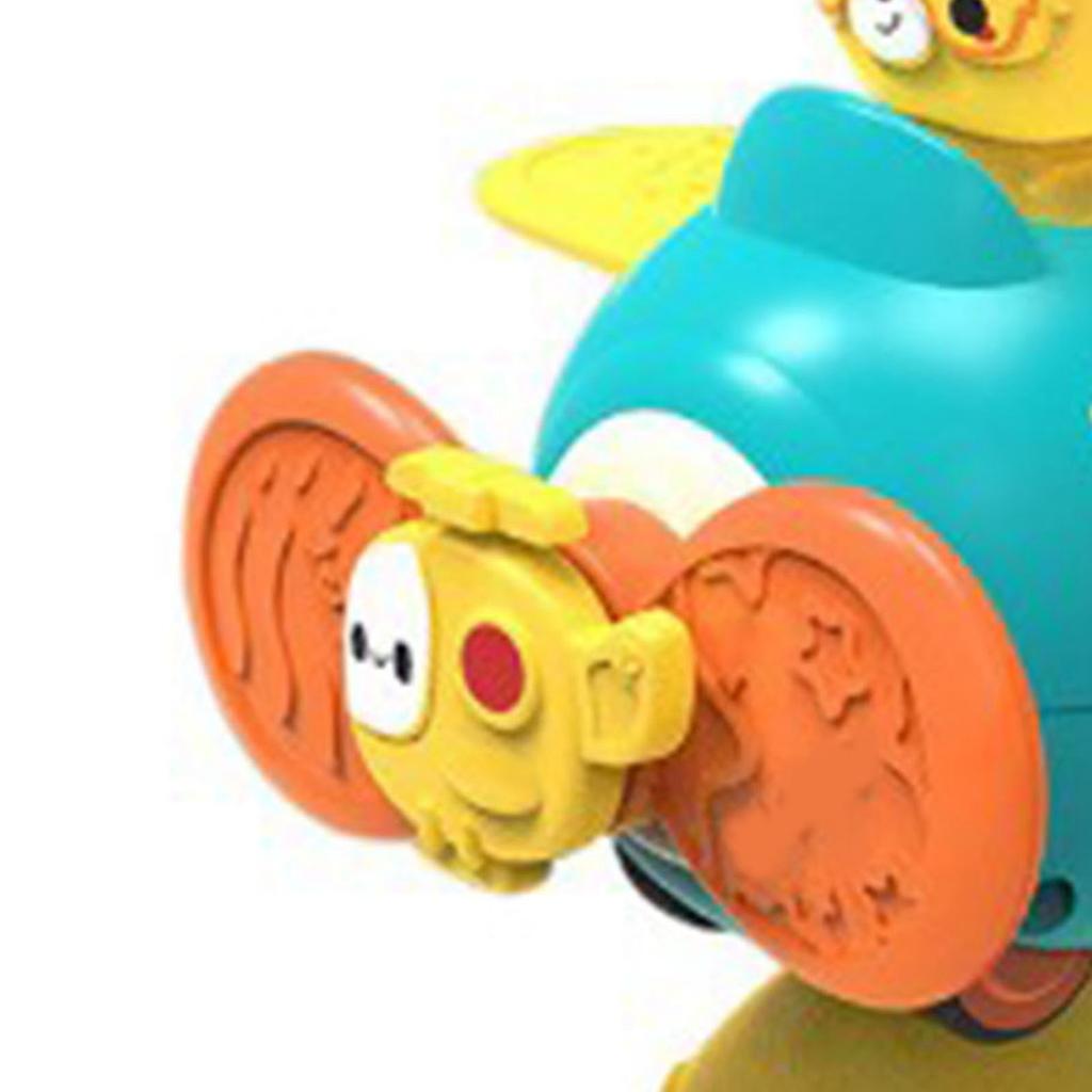 Suction Cup Rotation Toy Detachable Baby Cartoon Car Infant Rotary Top Sensory Toy for Bathing
