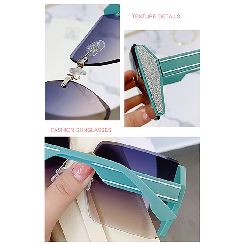 Vintage Square Frame Sunglasses For Women Classic Retro Gradient Mirror Frameless Sun Glasses Female Rimless Eyewear
