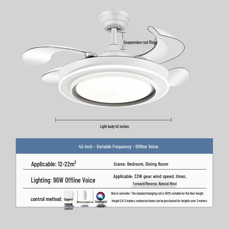 2026 New Model Flush Mount Ceiling Fan with Integrated Light for Living, Dining & Bedroom