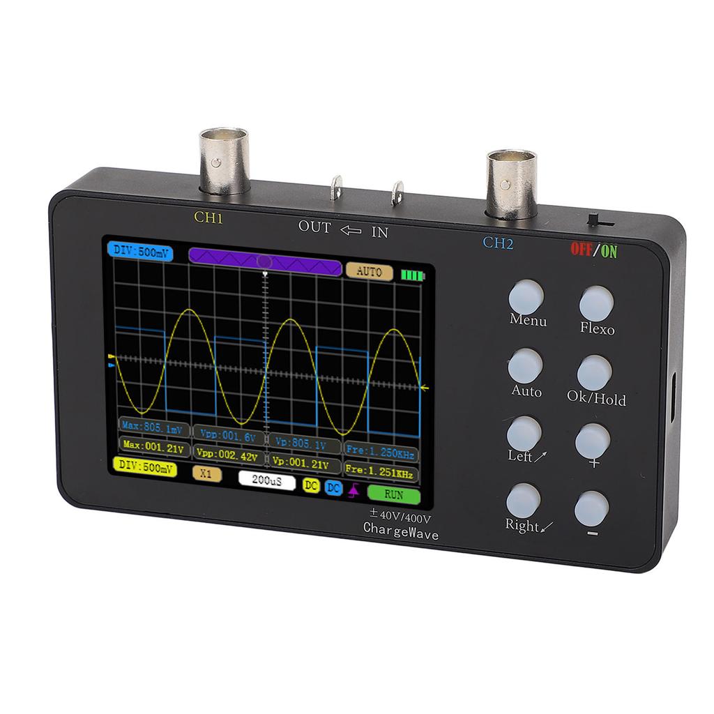 Digitales Oszilloskop, 2 Kanäle, 50 M Abtastrate, tragbares Handheld-Tablet-Oszilloskop