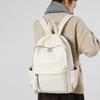 Schoolbag1011 new backpack soft leather retro high school schoolbag for boys and girls solid color high-end commuter computer backpack