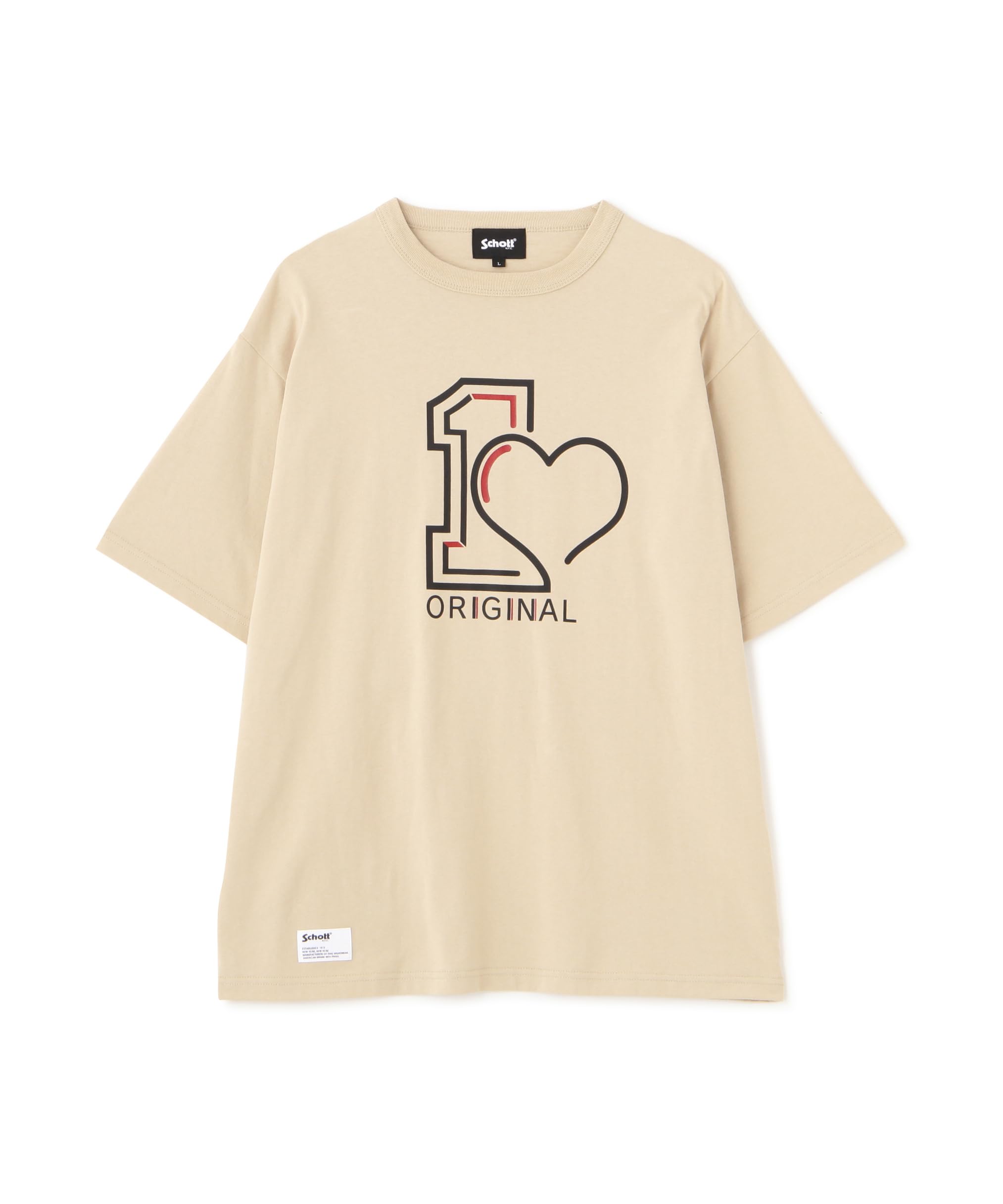 

Schott NYC ORIGINAL HEART T-SHIRT, Men s Size M, Beige, 782-4134012