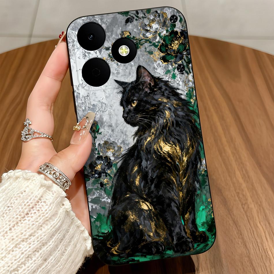 

For Realme Note 80 70 / 70T Phone Case Tsundere Cat Cover Soft Protective Black For Realme Note80 70T 4G Funda Realme Note 70 4G&Matte Silicone