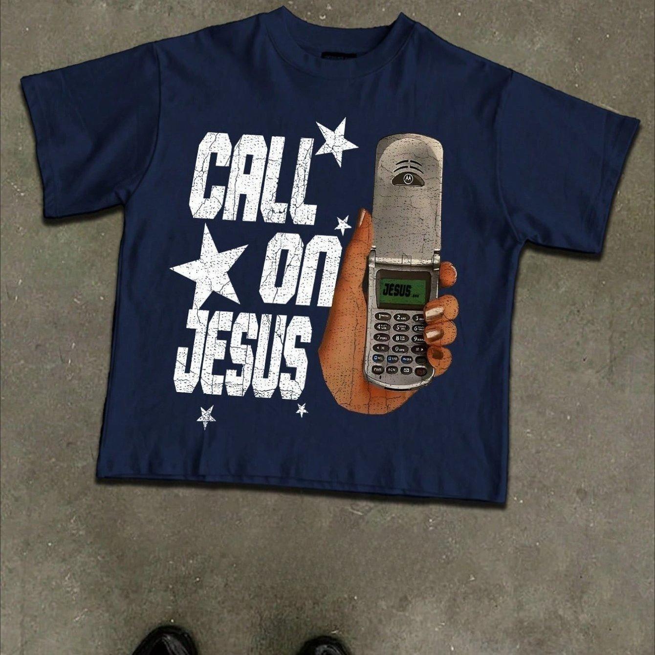 

American Hip Hop Retro Men s Navy Blue Y2K Pattern T-shirt Summer New Men s and Women s Streetwear 4XL