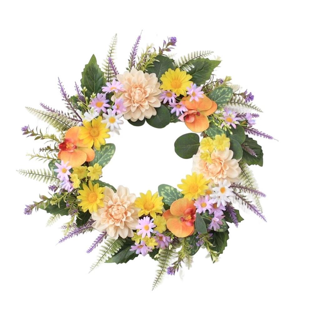 Artificial Dahlia Orchid Wreath For Spring Wedding Party Decorations Door Artificial Flower New Artificial Hanging Flowers
