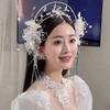 Shining Crystal Hair Hoop Flowers Fringed Bridal Headdress Fashion Head Chain  Wedding Jewelry Set
