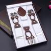 Men's Six-Clip Jacquard Wide Suspenders with Printed Webbing