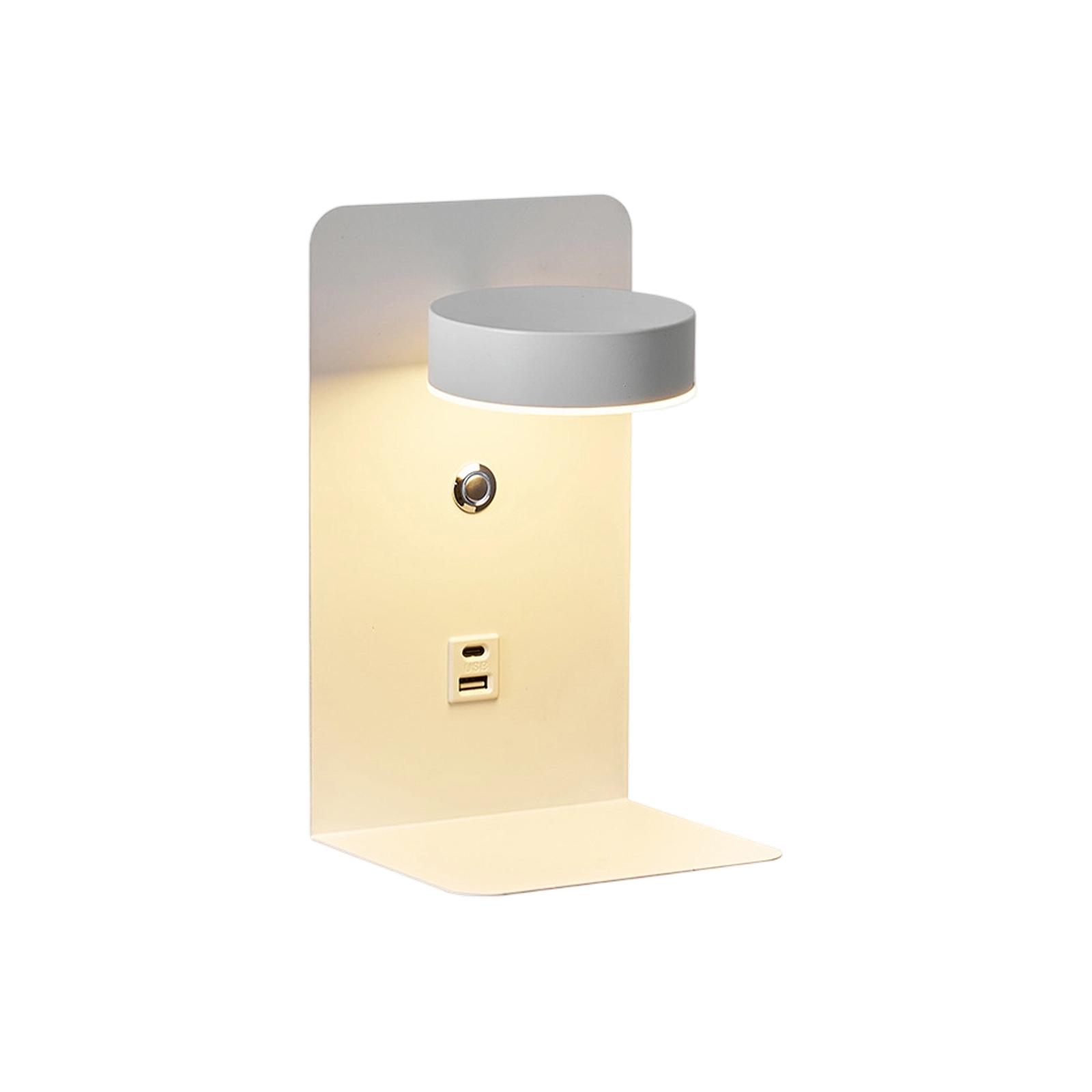 

Wall Lamp Bedside Lamp Living Room Wall Lamp Creative Tray Can Be Placed Without Wiring With USB Charging One Size білий