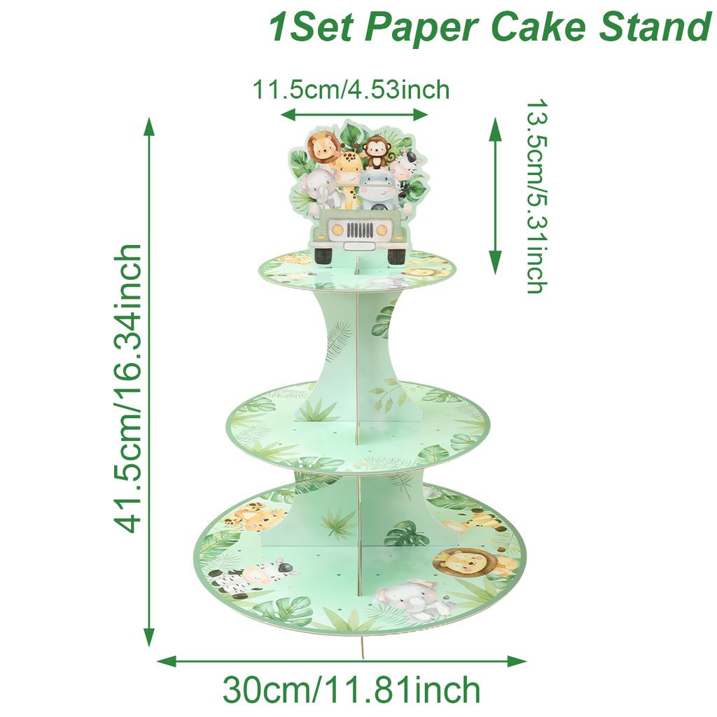 Cake Display Stand Farm Animals Mermaid Birthday Party Decor Kids Dessert Holder Cake Tray Unicorn Baby Shower Cupcake Support