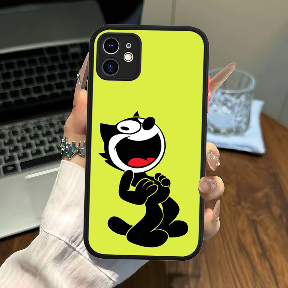 

Anime Cartoon F-felix The Cute Cat Phone Case For IPhone 14 11 12 13 Mini Pro Max 8 7 Plus X XR XS MAX Translucent Matte Cover iphone 16 pro