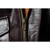 Chinese Size Brown Oil Waxed First Layer Genuine Cowhide A2 Great Escape Genuine Leather Jacket Men Loose Lapel Flight Jackets