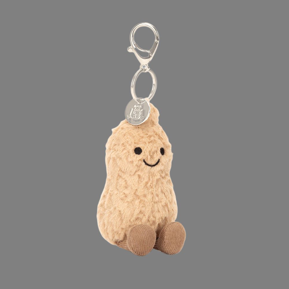 JELLYCAT Fun Food Amuseables Klíčenka na tašku Arašídový přívěsek Arašídová panenka Plyšový přívěsek Sedící výška 12 cm