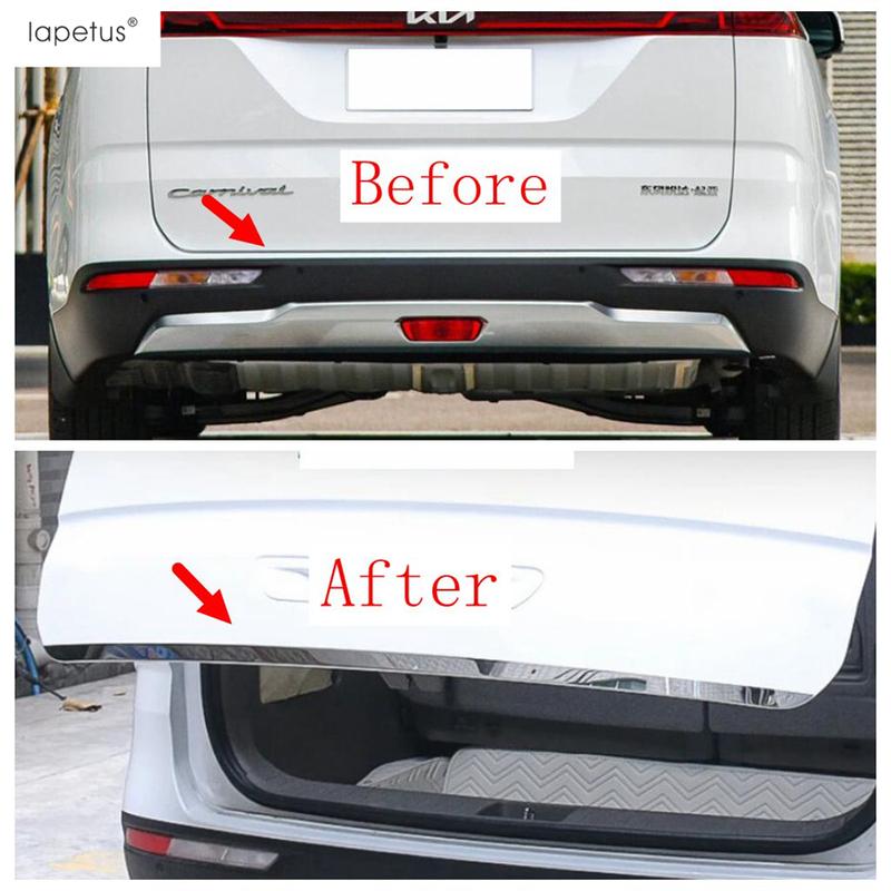 Car Rear Trunk Tailgate Door Strip Molding Decoration Cover Trim For Kia Carnival KA4  - 2024 Stainless Steel Accessories