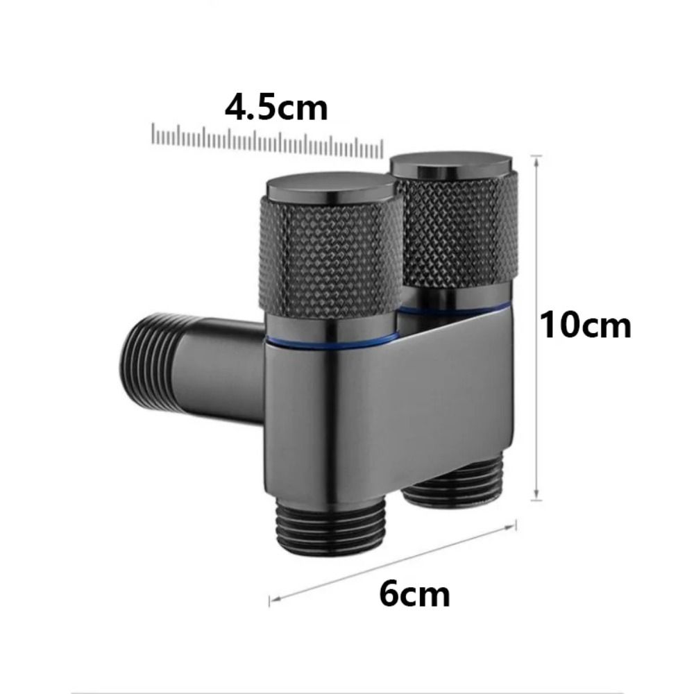 New Alloy Washing Machine Faucet 1 In Two Out G1/2 Toilet Triangle Valve Triangle Valve Double Control Valve Basin