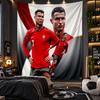 Wall Hanging Tapestry Cristiano Ronaldo Print Cloth for Living Room Bedroom Home Decor