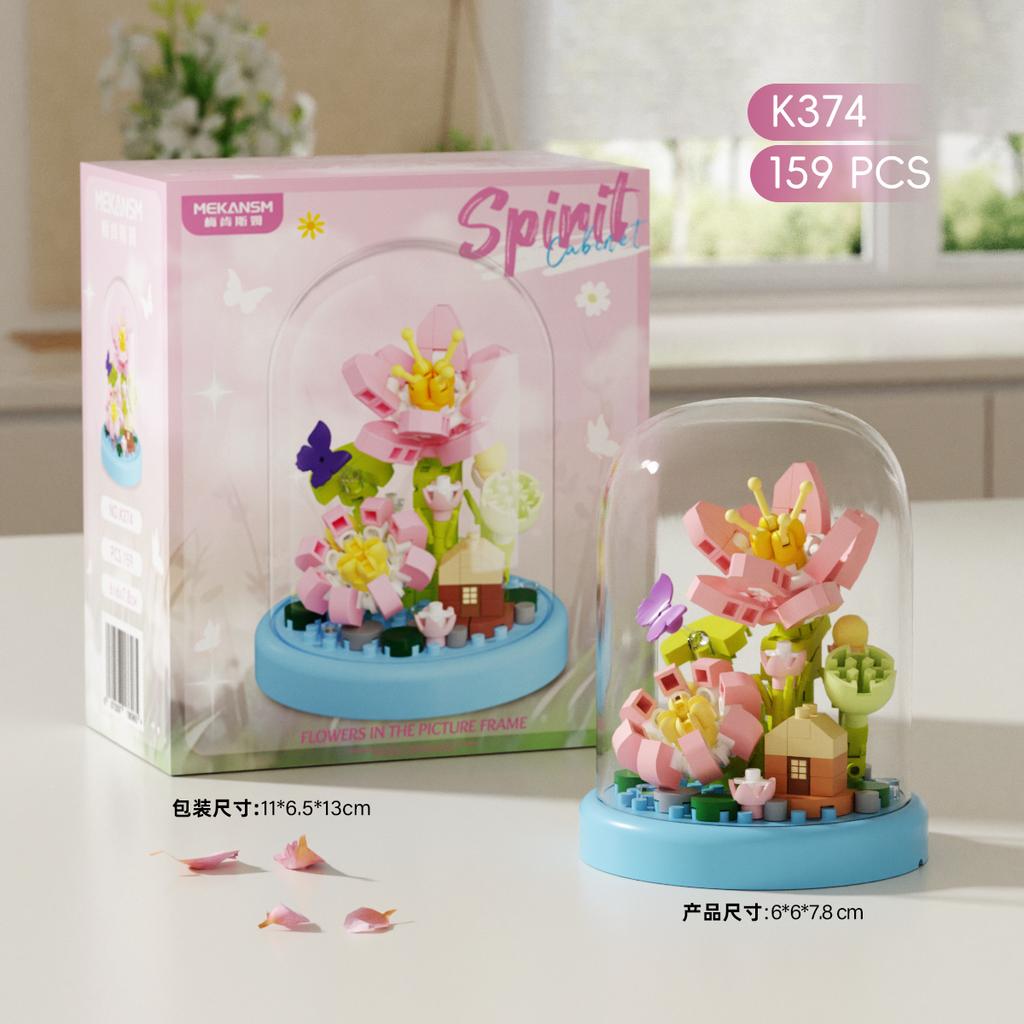 Bunte Mini-Blumen Haus Bausteine Mikro-Steine Pädagogisches Kinderspielzeug Geschenke für Weihnachten Neujahr Ornamente