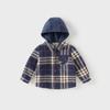 Boys' Plaid Fleece-Lined Detachable Hood Jacket