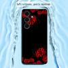 Japan art red spider lily pattern Phone Case For Samsung Galaxy S26 S25 S24 S23 S22 S21 Plus Ultra Note20 Soft Black