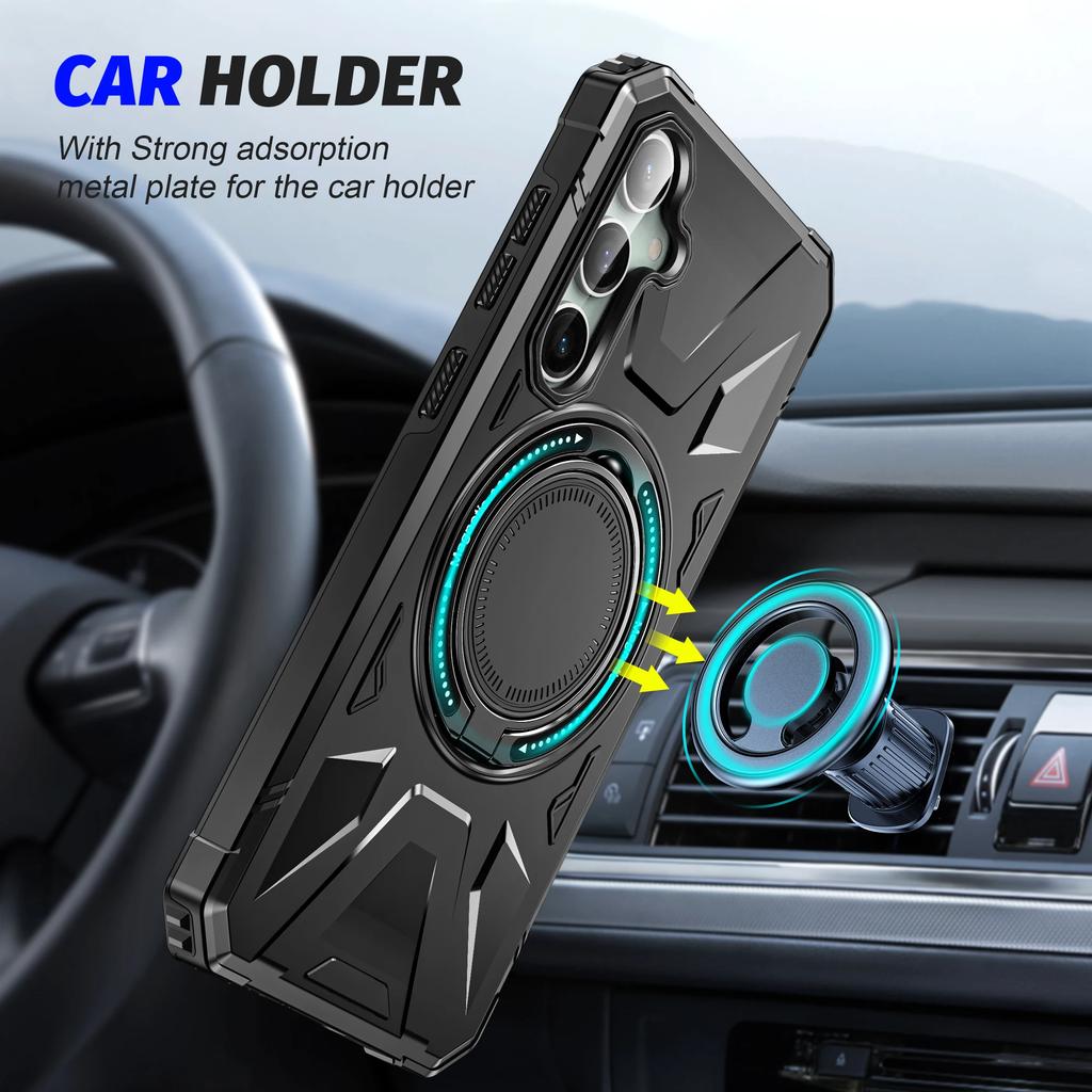 Case for Samsung Galaxy S24 S23 A14 A54 A55 A34 A15 4G 5G Stand Ring Magnetic Ring Holder Protection Stands Covers